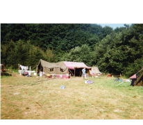 Keukentent op kamp chiro Geertrui, Vresse, 1991