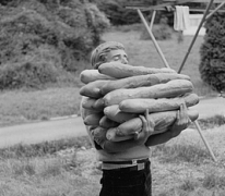 Ontbijt op tocht chiro Melle, Frankrijk, 1975