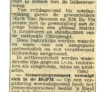 Krantenartikel over de inleidingsbivak chirojongens, Melle, 1972