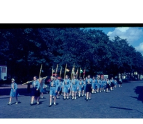 Chiromeisjes op gemeenteplein Melle, 1965