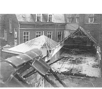 Vernielde glazen koepel van het OLV-Visitatieklooster van Sint-Amandsberg, 1915