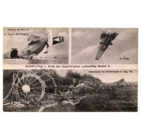 Neergestorte zeppelin LZ4 in Echterdingen, 1908