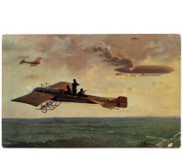 Neerschieten zeppelin boven Engeland door geallieerde vliegtuigen, 1915.