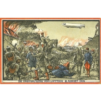 Bestorming Luik gesteund door zeppelins, 1914