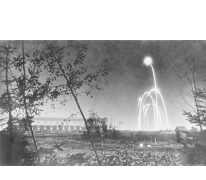 Zeppelinhal van Gontrode bij nacht, 1915