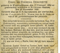 Bidprentje Irma De Smet, Sint-Lievens-Houtem, 1930