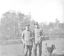 Vliegeniers Stohr en Goldberg van Staffel 13, Sint-Denijs-Westrem, 1917.