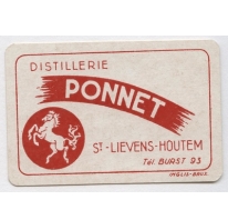 Reclameprentje distillerie Ponnet, Sint-Lievens-Houtem, 1930-1950