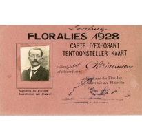 Tentoonsteller kaart Adriaenssens op Floraliën Gent, 1928