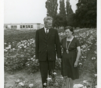 Boomkweker Edmond De Moor en vrouw, Oosterzele, jaren 1970

