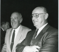 Burgemeester Jean De Schryver en Hilaire Schoonjans, Lochristi, oktober 1990