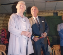 Burgemeester Jean De Schryver en zijn echtgenote, Zeveneken, 31 mei 1992