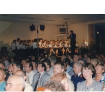 Harmonie van Lochristi op afscheidsfeest burgemeester Jean De Schryver, Zeveneken, 31 mei 1992