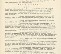 Brief met het programma van 1975 van Circus Piste