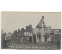 Uitgebrande huizen op de Brusselsesteenweg, Kwatrecht, Melle, 1914