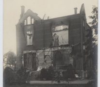 Uitgebrand kasteel van M. Lebegue, Melle, Kwatrecht, 1914