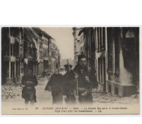 Hoogstraat na bombardement, Melle, 1914