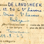 Arbeidscertificaat Livien De Landsheer, Sint-Lievens-Houtem, 1943