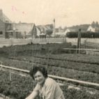 Rachel Braeckman tussen de azalea&#039;s, Heusden, jaren 1950
